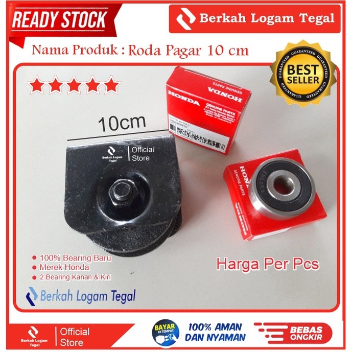 Roda Pagar 10 Cm Besi Cor Bearing 100% Baru