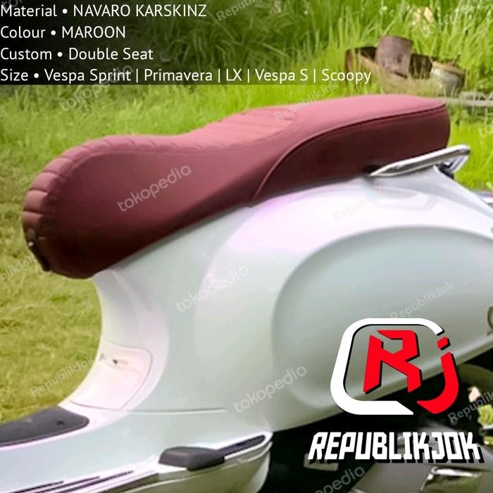 Kulit Jok Navaro Maroon Vespa Sprint, Primavera, Lx, Vespa S, Scoopy
