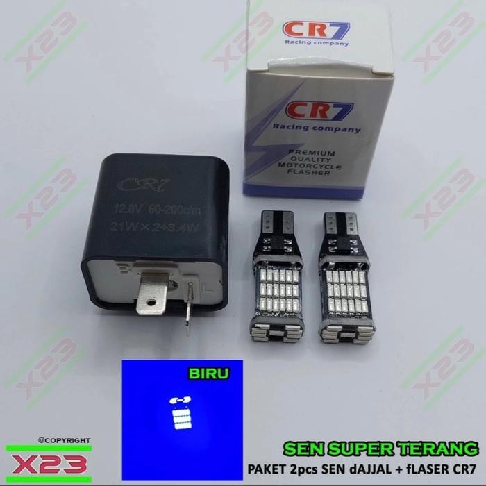 Lampu Sen Dajjal/Sein Dajjal 45 Mata + Flaser Cr7 1 Paket Lampu Sein/Sen Super Terang