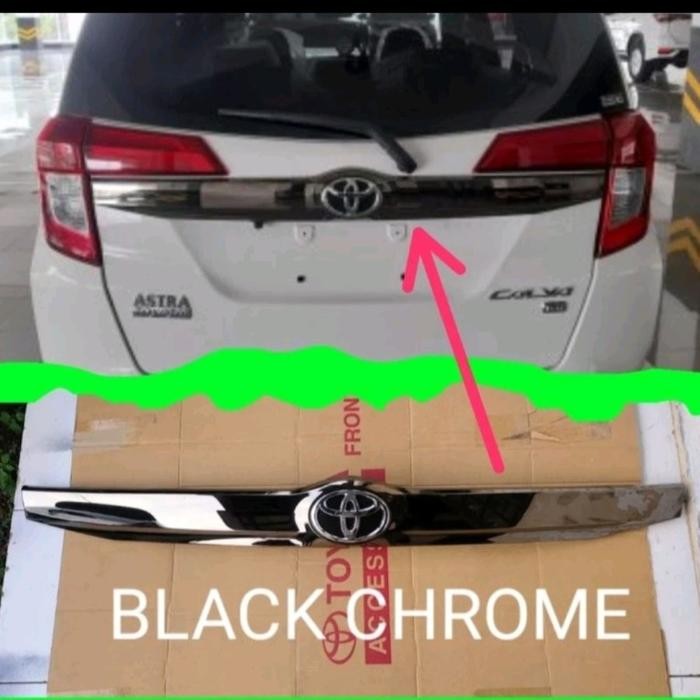 Garnis List Trunklid Pintu Bagasi Belakang Calya Sigra Black Crome Ori
