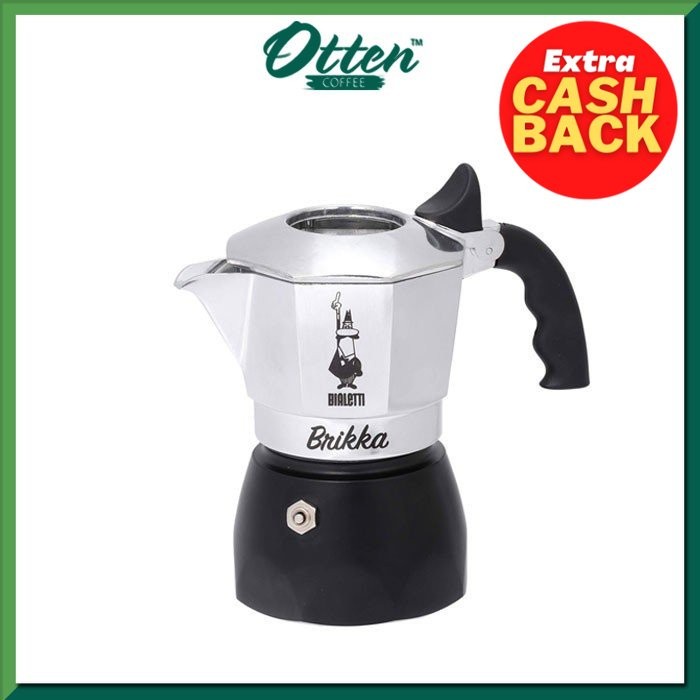 Bialetti - Brikka Black 2 Cups - Mokapot Alat Seduh Kopi Manual