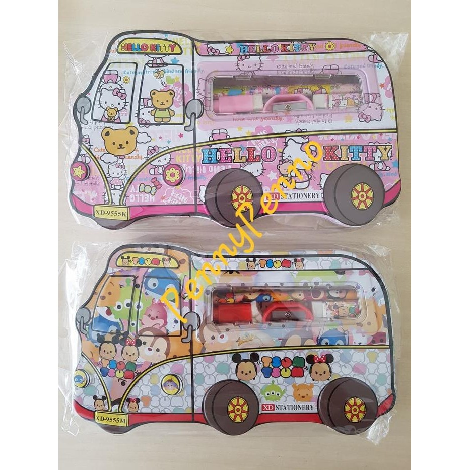 

CUCI GUDANG..!! TEMPAT PENSIL KALENG MOBIL SET STATIONERY XD-9555M + WHITEBOARD