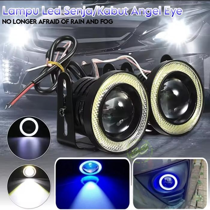 PREMIUM Lampu LED Senja Kabut Foglamp Angel Eyes 89mm Mobil Sigra