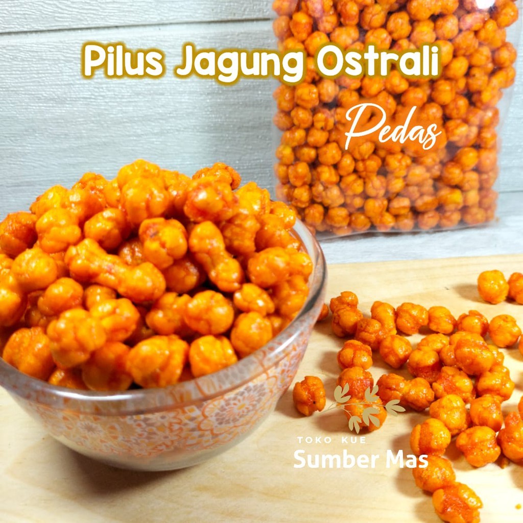 

PILUS JAGUNG 250GR / PILUS AUSTRALI pedes / PILUS AUSTRALIA pedas / PILUS JAGUNG PEDES DAUN JERUK /