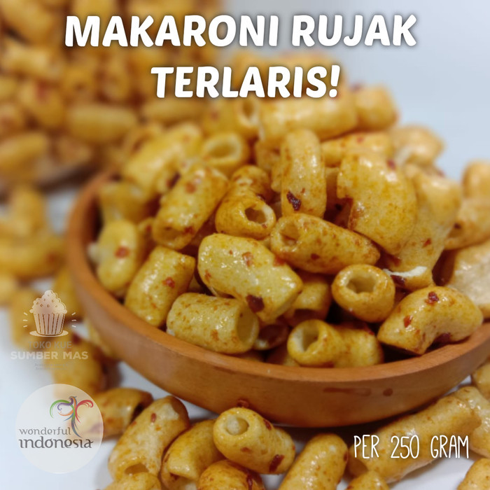 

MAKARONI BUMBU RUJAK PEDAS MANIS 500 GR / MAKRONI RUJAK / MACARONI RUJAK /