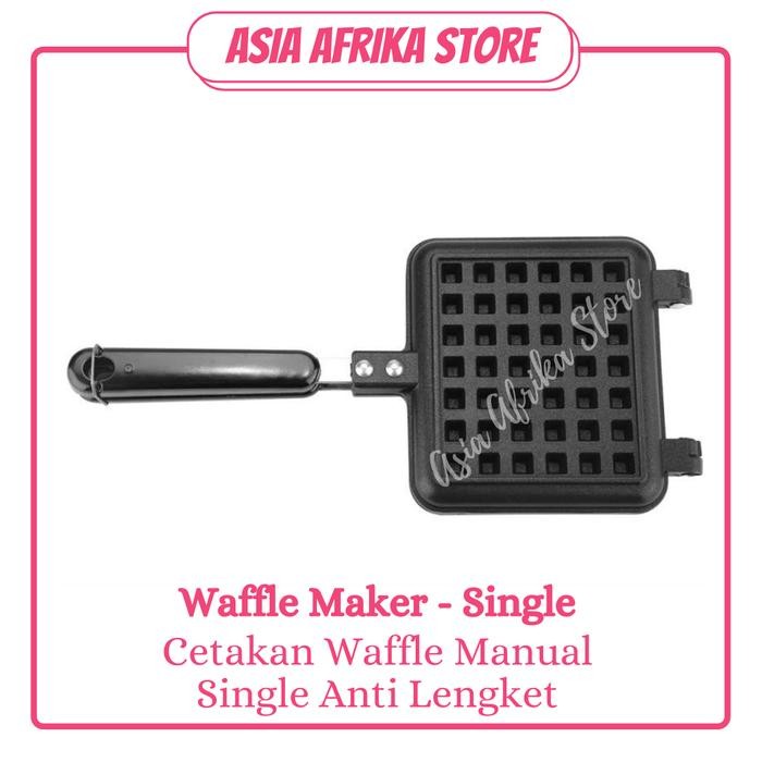 PANCI CETAKAN BELGIAN WAFFLE MAKER SINGLE PAN KOMPOR ANTI LENGKET