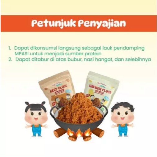 

Yummy Bites Abon Sapi Ayam Abon Mpasi Anak 100 gram - BB Booster - NO MSG - Abon Sapi Ayam