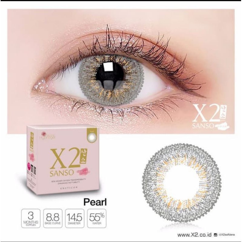 Softlens X2 Sanso Hydrogel / Softlen Warna X2 Sanso Color / X2 Sanso Color capucino / Softlen X2
