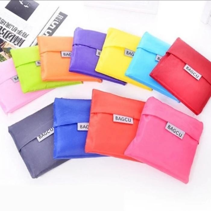 TERJAMIN tas kantong belanja kain lipat baggu polos shopping bag tas tote lipat