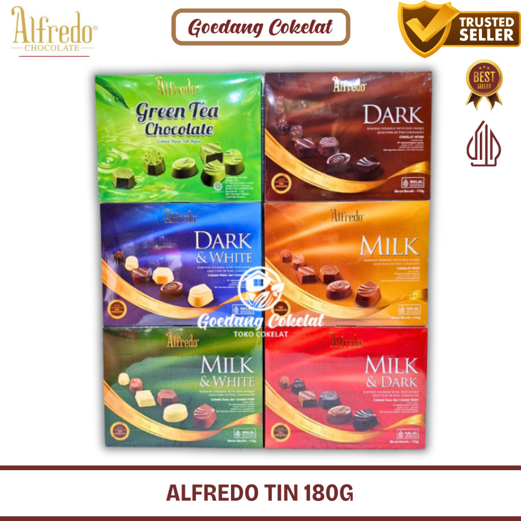 

ALFREDO FINE CHOCOLATE IN BOX 110G Green Tea Milk Dark White Chocolate 110g