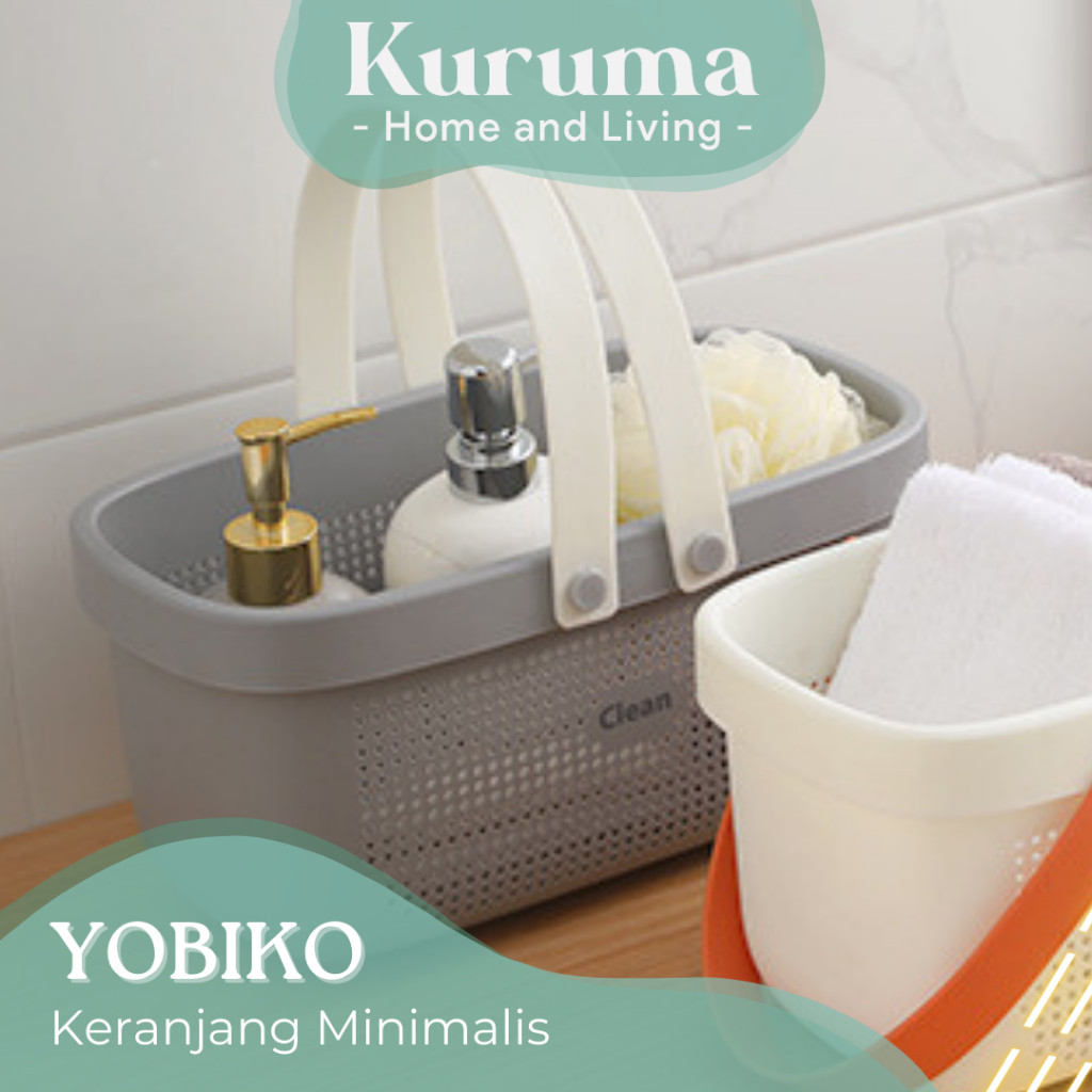 KURUMA - YOBIKO KERANJANG PLASTIK ALAT MANDI MULTIFUNGSI PLASTIC BASKET TOILET PRAKTIS TAS KERANJANG
