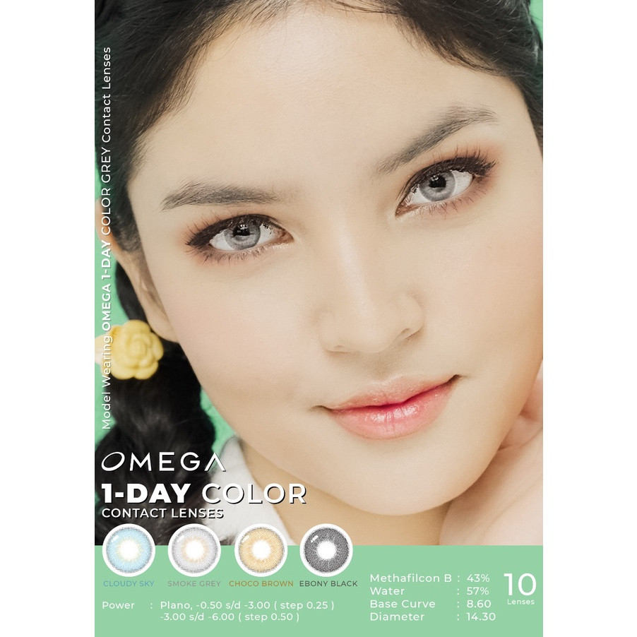 1 Day Ebony B With moist Softlens Warna