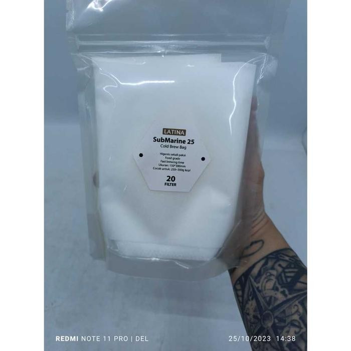 COLD BREW BAG LATINA SUBMARINE L 10-15 CUPS - BREW COFFEE PAPER FILTER