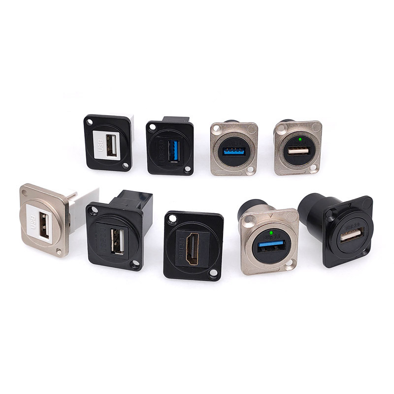 BEST USB Socket D Type Metal Female to Female USB 3.0 USB 2.0 Connector Panel Mounting