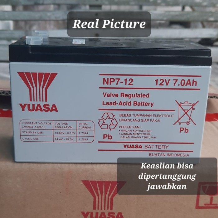 Aki Kering Yuasa 12V 7Ah Accu Pompa Semprot Elektrik Battery Sprayer