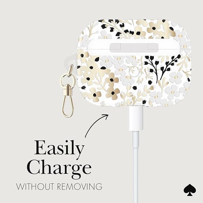 Chell Glam Airpods Pro (1St / 2Nd Gen.) Kate Spade Protective Case - Multifloral/Black/White/Gold