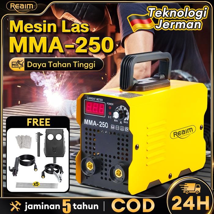 Paling Baik Termurah - Mesin Las Reaim Inverter Mma-250 120A 450 Watt Mesin Las Listrik 450 Watt