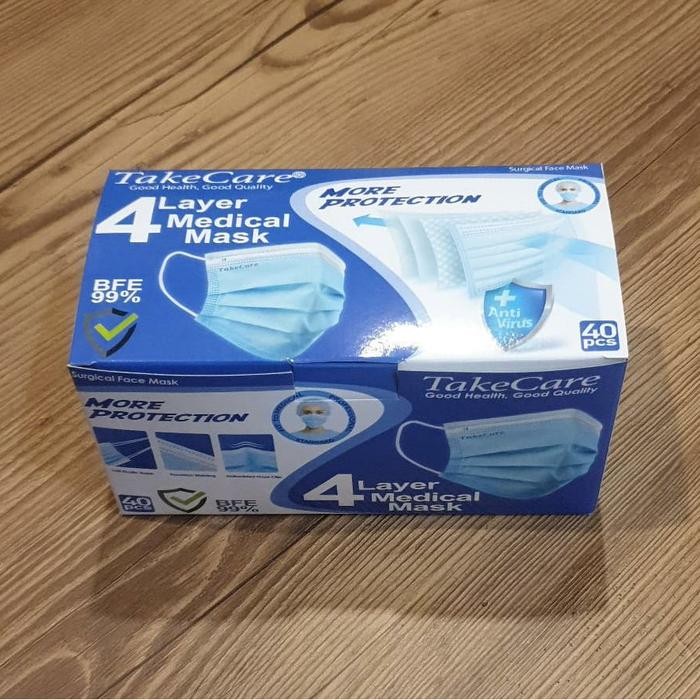 Masker Bedah Medis 4ply 50pcs Premium Double Protection