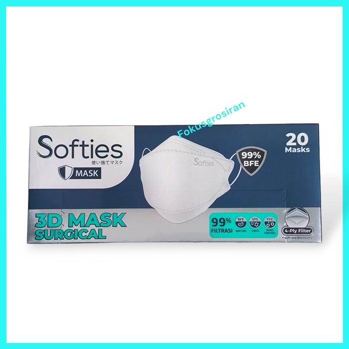 SOFTIES 3D Box MASKER SOFTIES Surgical Mask 4ply (Model KF94)