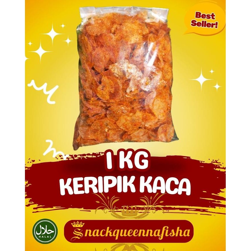 

KERIPIK KACA PEDAS DAUN JERUK 1KG SNACKQUEENNAFISHA PIKCA Food Makanan Camilan