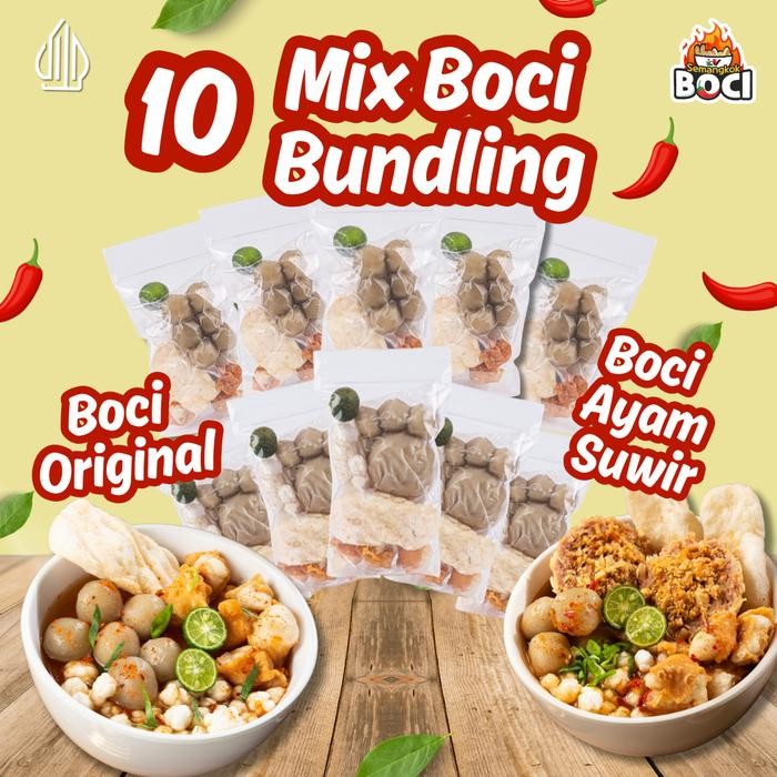 

(PROMO LIVE) BUNDLING 10 BASO ACI ( 5 BOCI AYAM SUWIR 5 BOCI ORI) SEMANGKOK BOCI Food