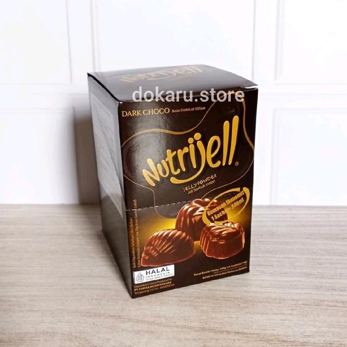 

Nutrijell Dark Choco 12gr 1box (isi 12 sachet) Nutrijell Rasa Baru Coklat Hitam