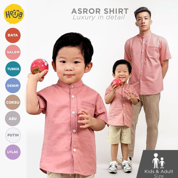 Kemeja Koko Anak Lengan Pendek-Warna Pink Salem Peach - Asror Shirt