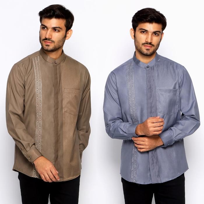 Casella Baju Koko Lengan Panjang Exclusive Premium Baju Koko Ishaq Pria Muslim Dewasa