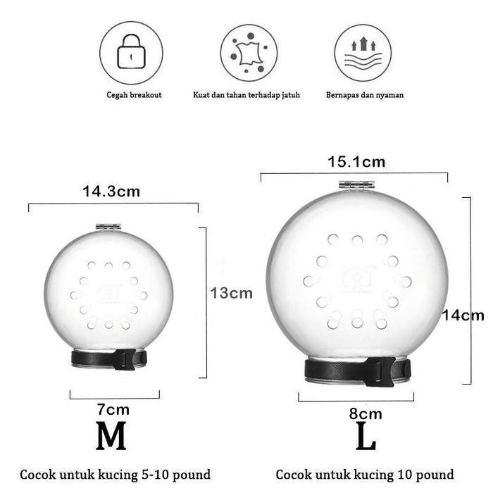AimayaPet Penutup Kepala Kucing / Peliharaan Kucing Anti Gigit Muzzle Penutup Mulut Anjing Anti