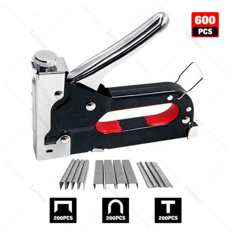 

Gratis 600 paku 3 In 1 Kuku Stapler Konstruksi Konstruksi Furnitur DIY Pelapis Pelapis Stapler