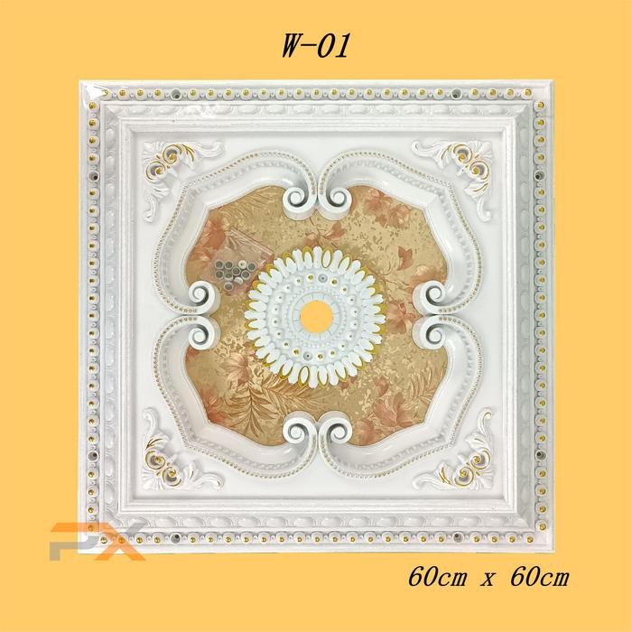 hiasan plafon pvc ornamen lampu 60 x 60 / fiting lampu plafon led *