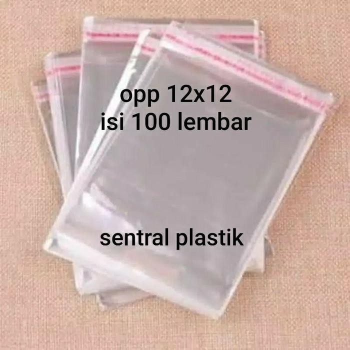 Plastik opp bening lem perekat 12x12 *