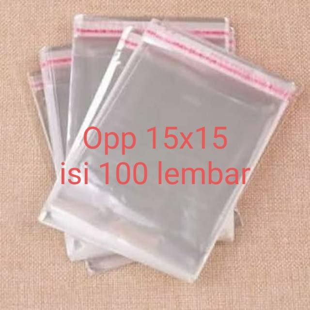 Plastik opp bening lem perekat 15x15 *