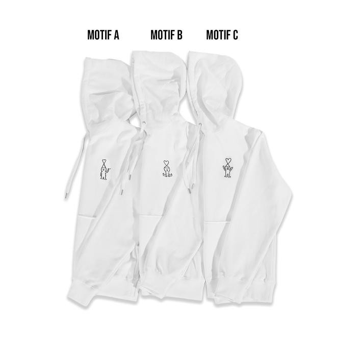 BURUAN,. AMI X JEAN JULLIEN HOODIE WHITE