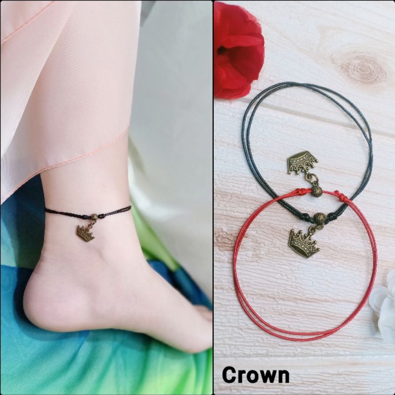Gelang Kaki Tali Korea Simple Elegan Gelang Kaki Kece Gelang Kaki Charm Koin Kuno Gelang Kaki
