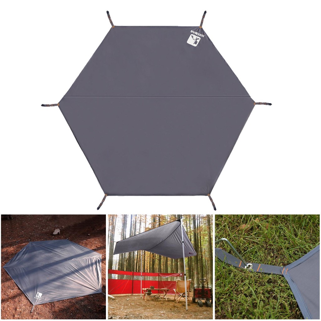Waterproof Hexagonal Hammock Tent Tarp Footprint Ground Cloth Camping Shelter
