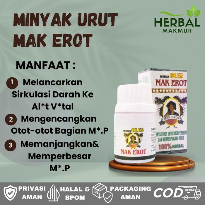 terjaminDiKita- Mak Erot Minyak Urut 60ml Herbal Ori