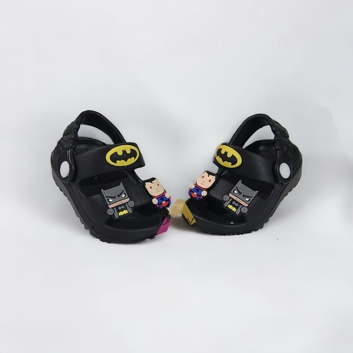 TapakKecil- Sandal Anak Laki Laki Karakter Batman MackerS Full Hitam 20-25