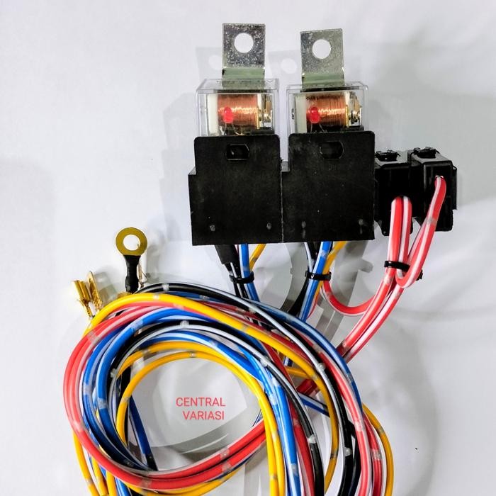TOP KABEL RELAY SET MOTOR MOBIL LAMPU TEMBAK BILED 2 LAMPU + RELAY KABEL TEBAL -