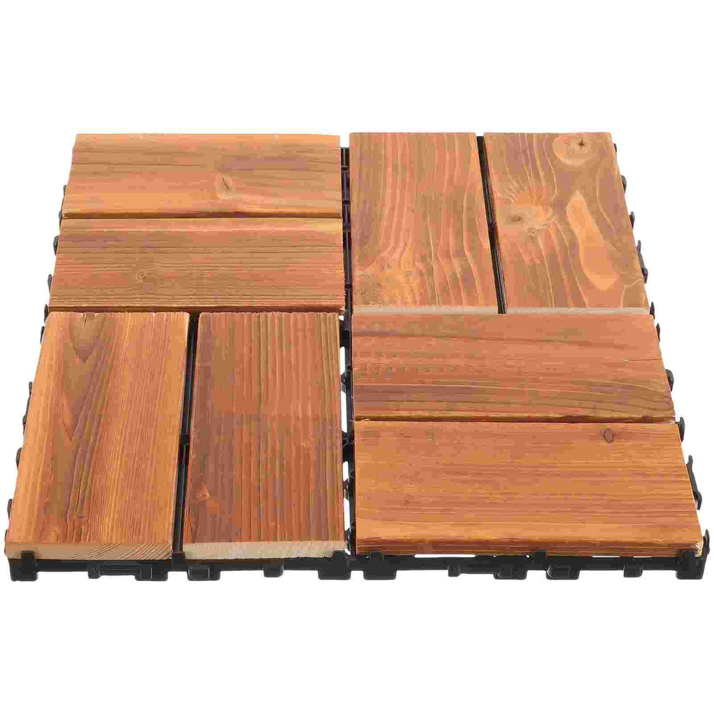 Outdoor Floor Tiles Splicing Flooring for outside Patio Plastic Deck Light Brown Grass