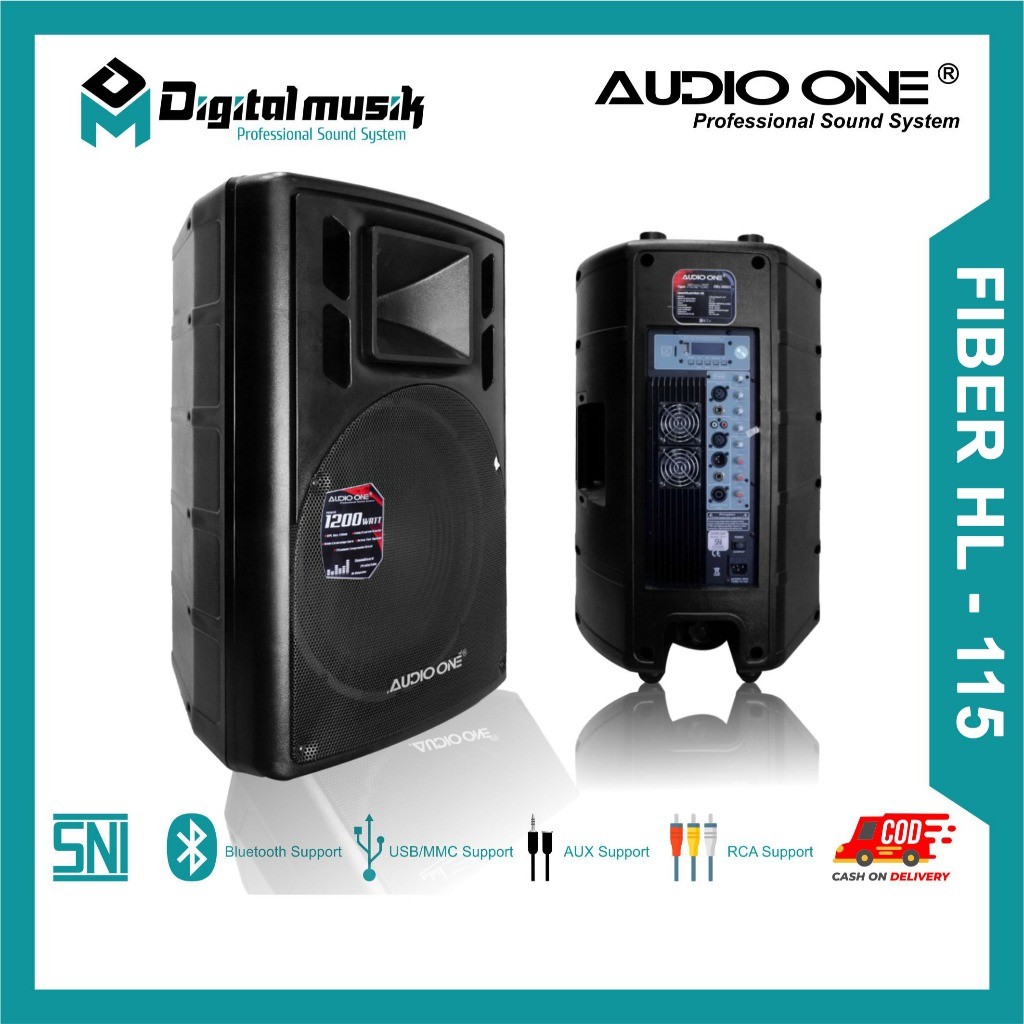 NEW PRODUCT AUDIO ONE SPEAKER FIBER AKTIF PASIF 12&15 INCH H-112-115 SPEAKER BLUETOOTH SUPER BASS