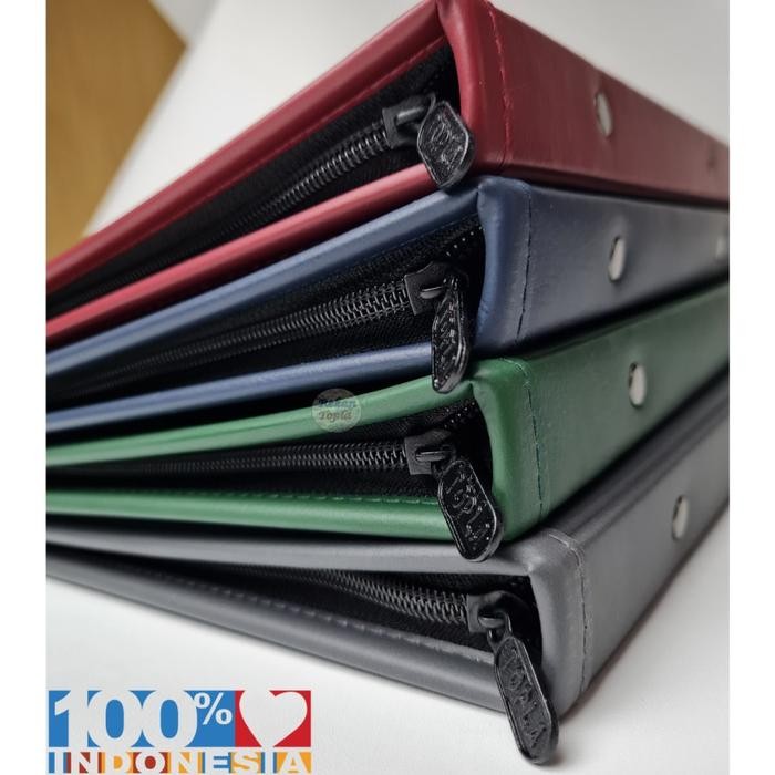 

Ready- Topla Map Dokumen Keeper Resleting Anti Air Kulit / Map Document Keeper F4 (Folio)