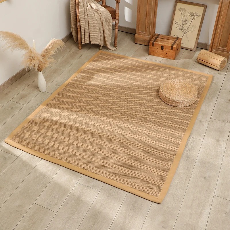 Jute Natural Area Rug, Non-Slip Low-Pile Floor Carpet, Premium Quality Home Decor.For Hotel and Livi