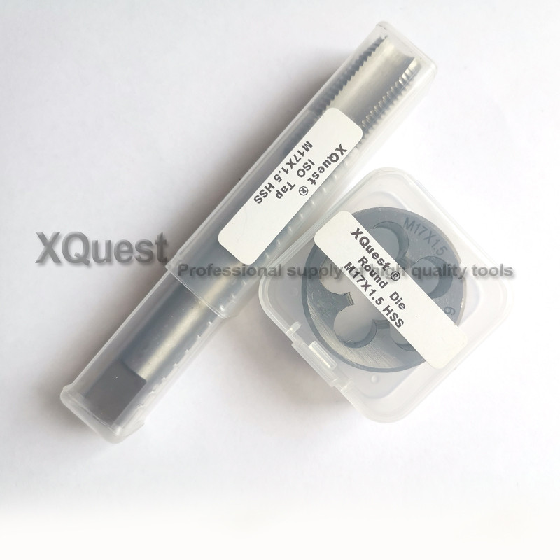 2pcs HSS Metric Screw Right hand tap and die Set M17 M17X2 M17X1.5  Fine thread dies taps suit sets 
