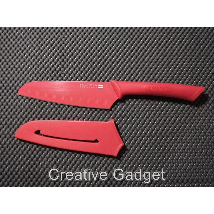Kenanganpawon Scanpan Santoku Knife - Pisau Dapur Colorful - Red / Merah + Penutup