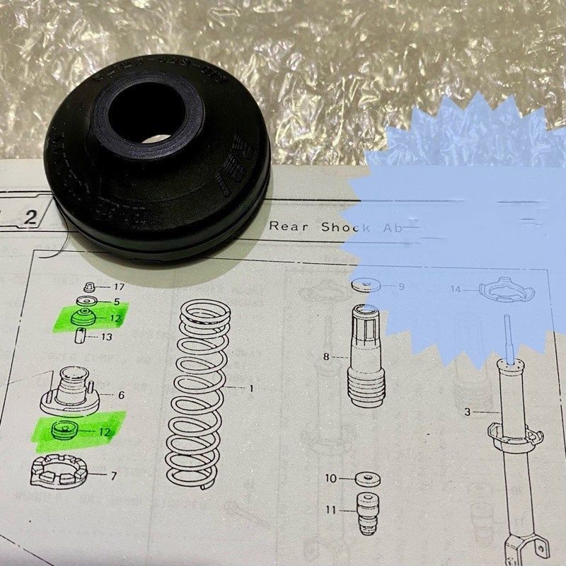 KARET SUPPORT SHOCKBEKER SHOCK BREAKER BELAKANG HONDA GRAND CIVIC LX GENIO FERIO 1988 1989 1990 1991