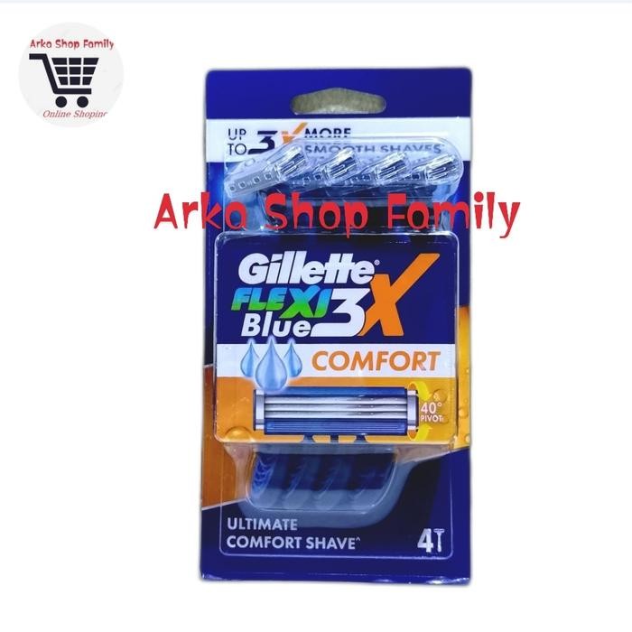 Gillette Blue 3 Comfort Comfortgel Isi 4 Pisau Cukur