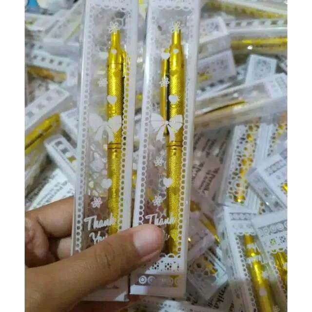 

ID ( ISI 50PCS ) PENA EMAS PERAK KEMASAN MIKA