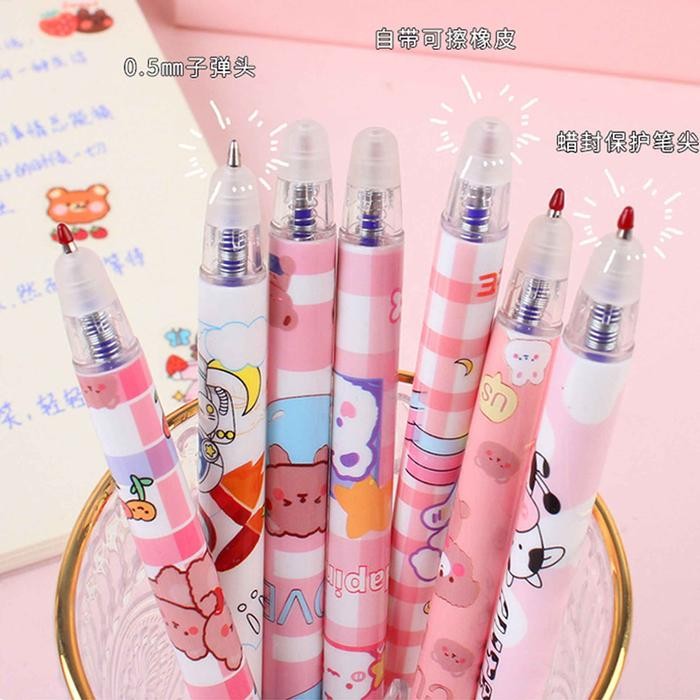 

ID SET PENA GEL / PULPEN MOTIF KARTUN / PENA GEL 0.5MM / ISI 6PCS SEKOLAH TINTA PEN /