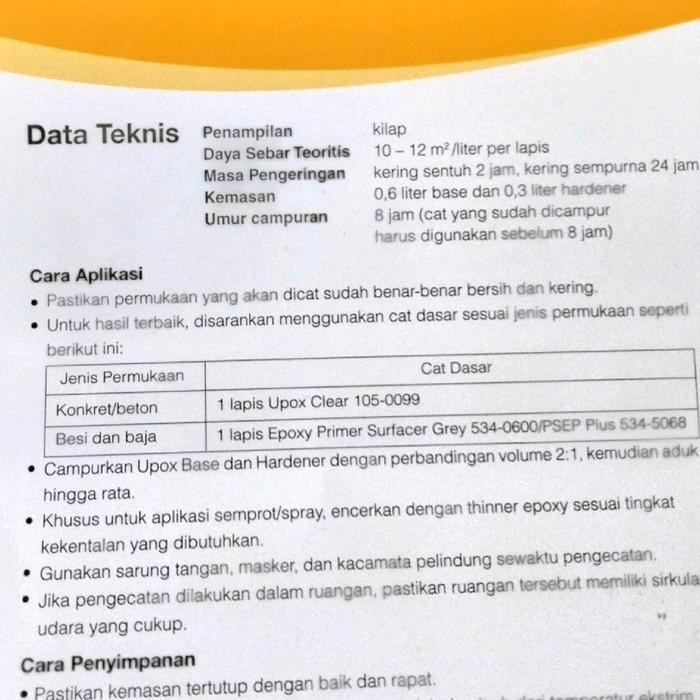 Lilissto Shop Cat Upox Epoxy Lantai Floor Coating Epoxy Lantai Beton,Keramik,Baja, Kayu Dll Isi 0,9
